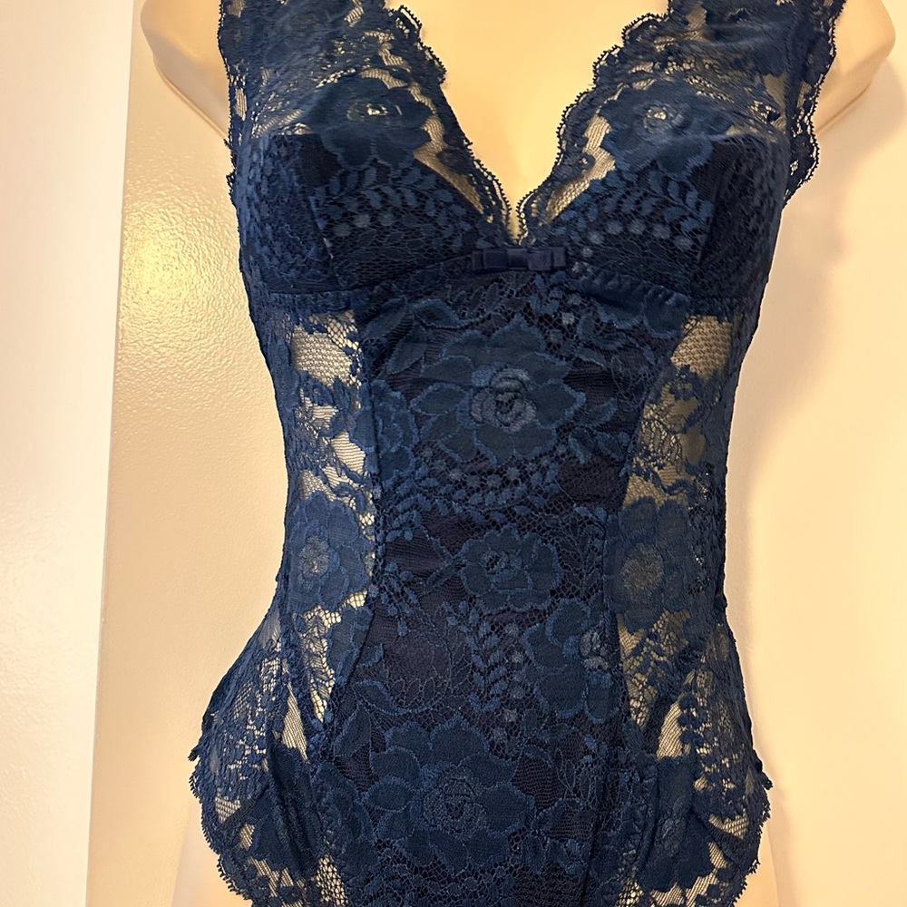 NWT La Perla Navy Blue Lace Bodysuit - Picture 7 of 10